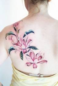 дівчата назад красиві кольорові квітка татуювання візерунок