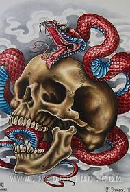 lubanja i zmija dominantna kombinacija tetovaža uzorak