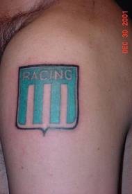 Motif de tatouage de logo de course classique