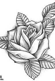 χειρογράφημα τριαντάφυλλο φύλλο μοτίβο τατουάζ