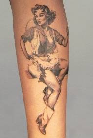Західний ковбой дівчина татуювання візерунок