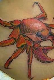 Dievčatá späť maľované akvarel skica kreatívne obrázky 3d krab tetovanie