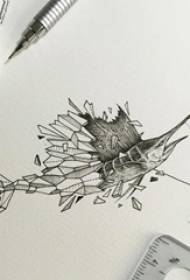 nwa oji oji nzu nzu geometric element lobster tattoo manuscript