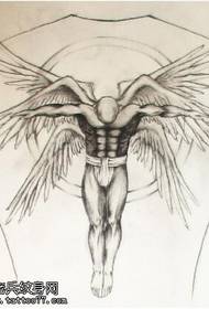 modello di tatuaggio angelo a sei ali classico schizzo
