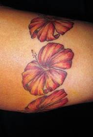 eyeliner hibiscus floro braceleto tatuaje ŝablono