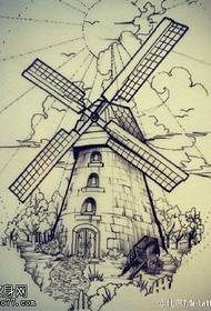 Modello tatuaggio classico antico potere torre