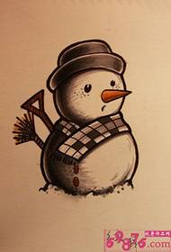 雪人纹身手稿图片