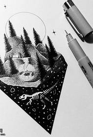 modello di tatuaggio manoscritto pineta