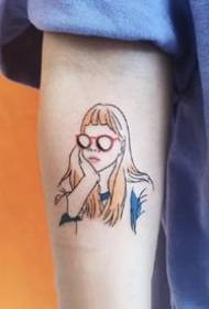 Sketched Line Tattoo: Набор цветных набросков с татуировками персонажей Выкройка 9 листов