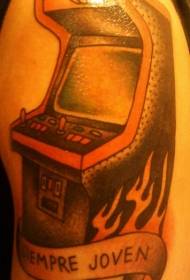 Modello classico tatuaggio macchina da gioco retrò