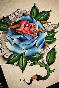 玫瑰玫瑰般的手稿紋身圖案