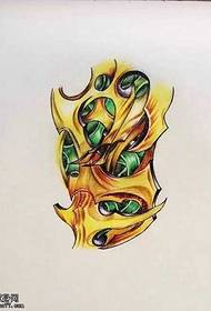 manuscript goud biotide tattoo patroon