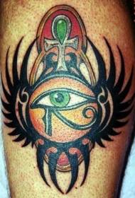 Patrón de tatuaxe dos ollos e os totos exipcios de Horus