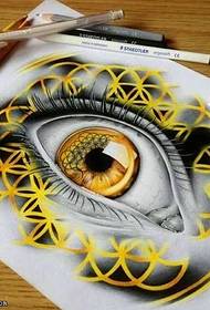 Manuskripta dzelteno acu tetovējuma modelis