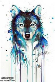 Ọwọ afọwọkọ afọwọya wolf tatuu apẹrẹ