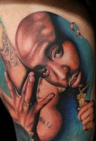 Ben Realism Style Color Portrait Tattoo Pattern