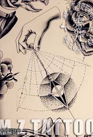 modello di tatuaggio ipnotico manoscritto