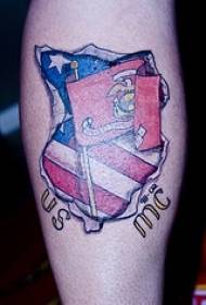 Warna lengan pola tato logo Korps Marinir AS