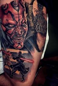 الگوی خالکوبی متنوع فیلم های مختلف Evil Hero Character Model Tattoo