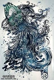 Manuskrip Corak Tattoo Aquarius