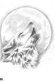 ຮູບແບບ tattoo ຫນັງສືໃບລານ wolf