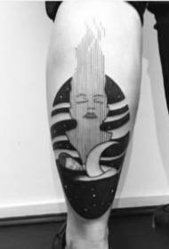en uppsättning av mörka tatueringsstilar med kreativa tatueringsbilder av linjestil