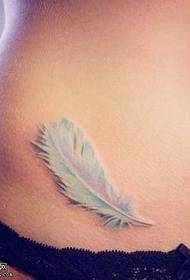 White Feather Tattoo Pattern