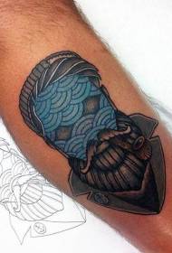 szokatlan tervezés és színes tengerész portré tetoválás