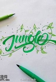zelené malované anglický podpis tetování vzor
