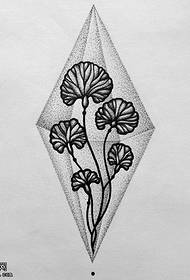 patrón de tatuaje de hoja de abanico de picadura de manuscrito
