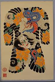 Japanse stijl manuscript totem tattoo patroon