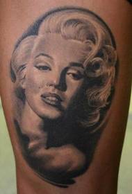 Beautiful Painted Marilyn Monroe Model Tattoo Model