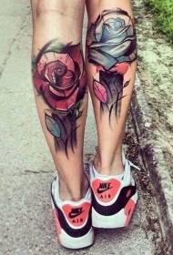 kalv otrolig färg stor blomma tatuering mönster