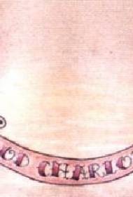 kiuno rangi ya kiingereza na kipindupindu mfano wa tatoo