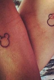 coppia semplice modello di tatuaggio avatar di Topolino