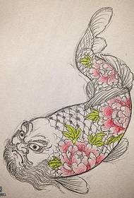 linea manoscritta del modello tatuaggio sirena