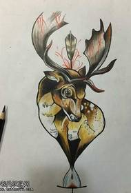Hourglass Deer Tattoo Pattern