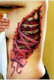 taille kleur realistische spier huid traan tattoo patroon