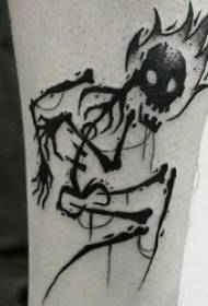 Disseny de tatuatges artístics amb un conjunt de tons negres i grisos amb un patró de tatuatge artístic molt creatiu