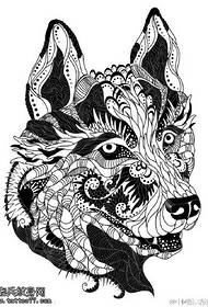 Modèle de tatouage totem classique de loup