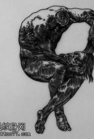modello di tatuaggio senza testa manoscritto