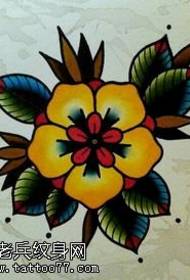 Manuscript van Thorny Yellow Flower Tattoo Pattern