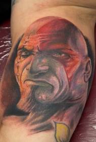 Zlo zlo varvarskog portretnog tetovaža uzorak s unutarnje strane ruke