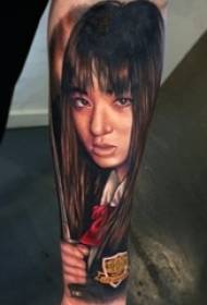 macem-macem desain tato potret gadis klasik Jepang sing apik banget