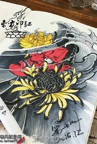 iphethini yemibhalo yesandla ye-chrysanthemum tattoo