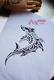 हैमरहेड शार्क टोटेम टैटू पांडुलिपि चित्र