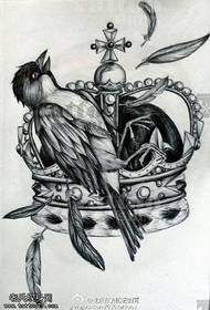 manuskript krona krage tatuering mönster