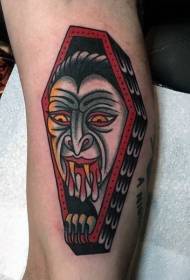 kar véres Drakula portré festett tetoválás minta