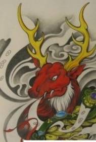 Foto di manoscritti modello tatuaggio mucca fortunata