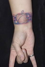 手腕苹果标志彩色手环纹身图案